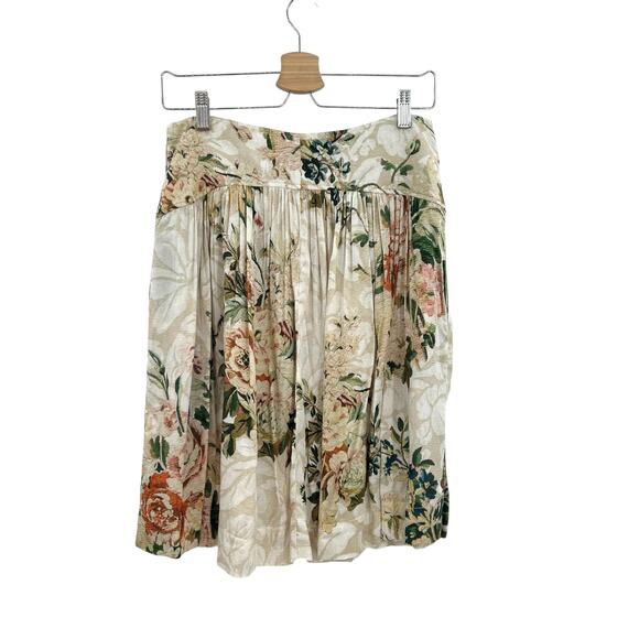Peruvian Connection Leilani Skirt Floral Button Front A-Line Pleated Size US 6 - Picture 6 of 10